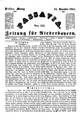 Passavia (Donau-Zeitung) Montag 15. November 1841