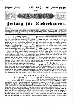 Passavia (Donau-Zeitung) Freitag 18. Februar 1842