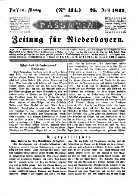 Passavia (Donau-Zeitung) Montag 25. April 1842