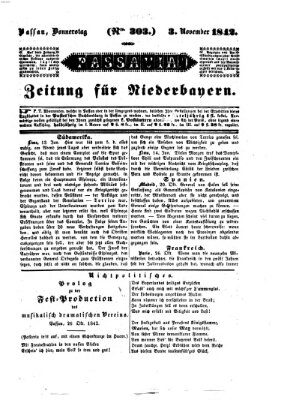 Passavia (Donau-Zeitung) Donnerstag 3. November 1842