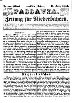 Passavia (Donau-Zeitung) Mittwoch 11. Januar 1843