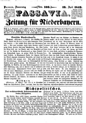 Passavia (Donau-Zeitung) Donnerstag 13. April 1843