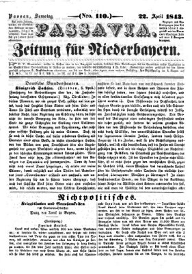 Passavia (Donau-Zeitung) Samstag 22. April 1843