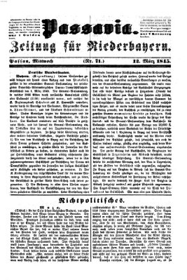 Passavia (Donau-Zeitung) Mittwoch 12. März 1845