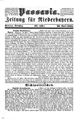 Passavia (Donau-Zeitung) Dienstag 29. April 1845