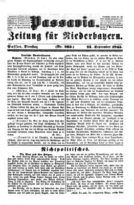 Passavia (Donau-Zeitung) Dienstag 23. September 1845