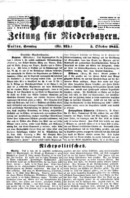 Passavia (Donau-Zeitung) Sonntag 5. Oktober 1845