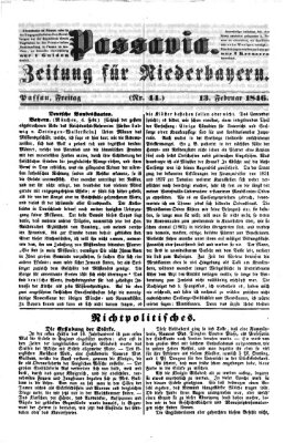 Passavia (Donau-Zeitung) Freitag 13. Februar 1846