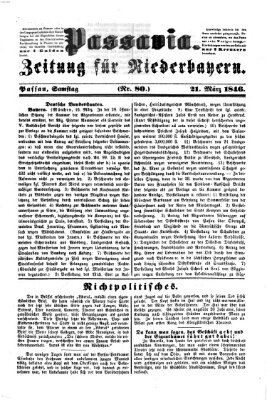 Passavia (Donau-Zeitung) Samstag 21. März 1846