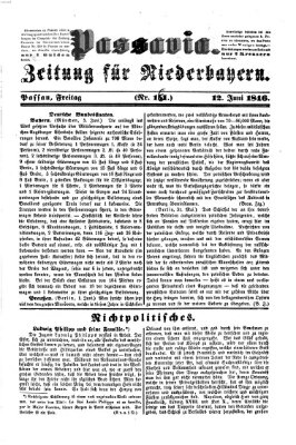 Passavia (Donau-Zeitung) Freitag 12. Juni 1846