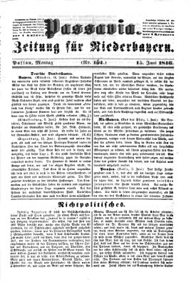 Passavia (Donau-Zeitung) Montag 15. Juni 1846
