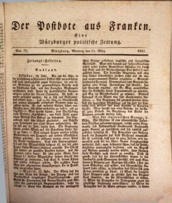 Der Postbote aus Franken Montag 12. März 1832