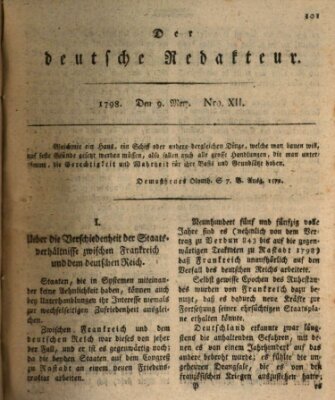 Der deutsche Redakteur Freitag 9. März 1798