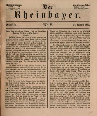 Der Rheinbayer Samstag 24. August 1833
