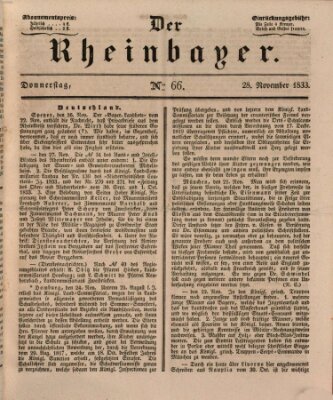 Der Rheinbayer Donnerstag 28. November 1833