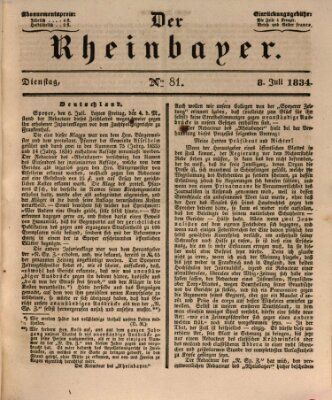 Der Rheinbayer Dienstag 8. Juli 1834