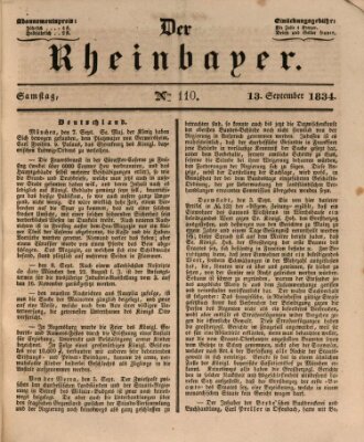 Der Rheinbayer Samstag 13. September 1834