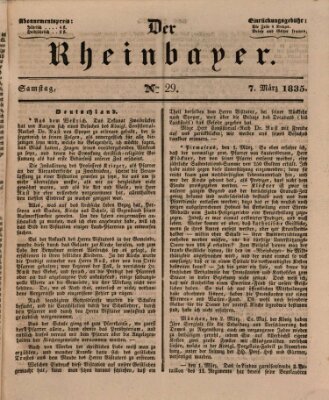 Der Rheinbayer Samstag 7. März 1835