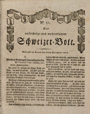 Der aufrichtige und wohlerfahrene Schweizer-Bote (Der Schweizer-Bote) Freitag 20. Dezember 1805