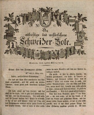 Der aufrichtige und wohlerfahrene Schweizer-Bote (Der Schweizer-Bote) Freitag 24. März 1809