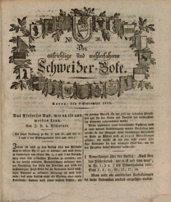 Der aufrichtige und wohlerfahrene Schweizer-Bote (Der Schweizer-Bote) Donnerstag 6. September 1810