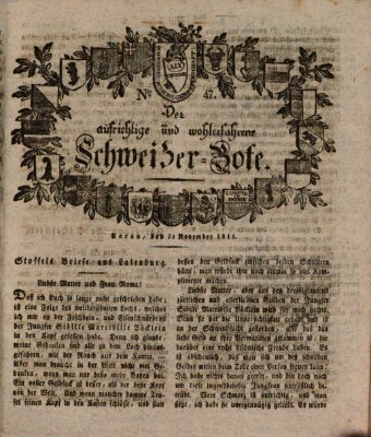 Der aufrichtige und wohlerfahrene Schweizer-Bote (Der Schweizer-Bote) Donnerstag 21. November 1811