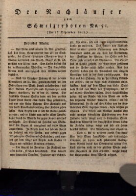 Der aufrichtige und wohlerfahrene Schweizer-Bote (Der Schweizer-Bote) Donnerstag 17. Dezember 1812