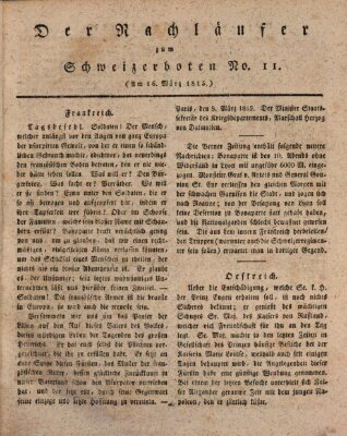 Der aufrichtige und wohlerfahrene Schweizer-Bote (Der Schweizer-Bote) Donnerstag 16. März 1815