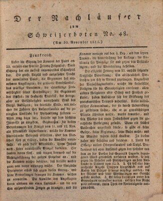Der aufrichtige und wohlerfahrene Schweizer-Bote (Der Schweizer-Bote) Donnerstag 30. November 1815