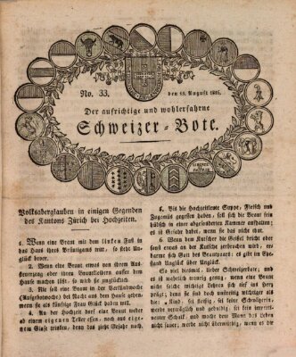 Der aufrichtige und wohlerfahrene Schweizer-Bote (Der Schweizer-Bote) Donnerstag 15. August 1816