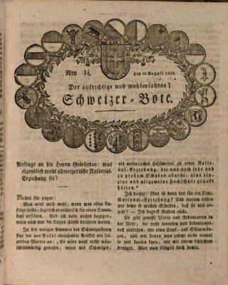 Der aufrichtige und wohlerfahrene Schweizer-Bote (Der Schweizer-Bote) Donnerstag 20. August 1818
