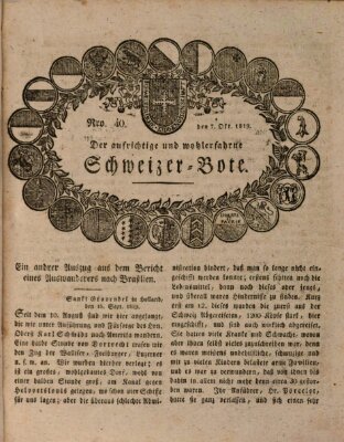Der aufrichtige und wohlerfahrene Schweizer-Bote (Der Schweizer-Bote) Donnerstag 7. Oktober 1819