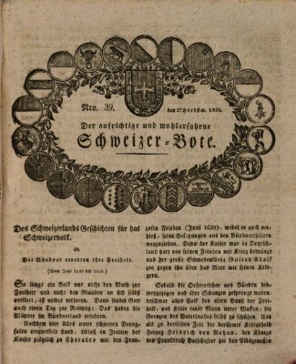 Der aufrichtige und wohlerfahrene Schweizer-Bote (Der Schweizer-Bote) Donnerstag 27. September 1821