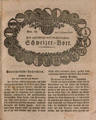 Der aufrichtige und wohlerfahrene Schweizer-Bote (Der Schweizer-Bote) Donnerstag 3. Oktober 1822
