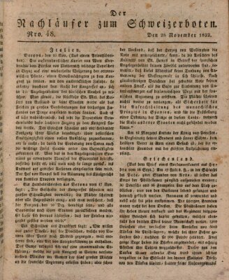Der aufrichtige und wohlerfahrene Schweizer-Bote (Der Schweizer-Bote) Donnerstag 28. November 1822