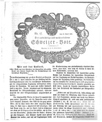 Der aufrichtige und wohlerfahrene Schweizer-Bote (Der Schweizer-Bote) Donnerstag 23. April 1829