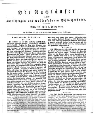 Der aufrichtige und wohlerfahrene Schweizer-Bote (Der Schweizer-Bote) Samstag 7. März 1829