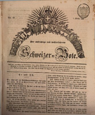 Der aufrichtige und wohlerfahrene Schweizer-Bote (Der Schweizer-Bote) Donnerstag 7. Oktober 1830