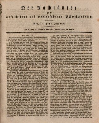 Der aufrichtige und wohlerfahrene Schweizer-Bote (Der Schweizer-Bote) Samstag 2. Juli 1831