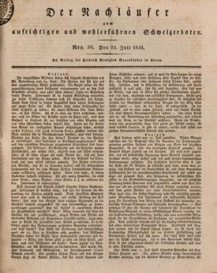 Der aufrichtige und wohlerfahrene Schweizer-Bote (Der Schweizer-Bote) Samstag 23. Juli 1831