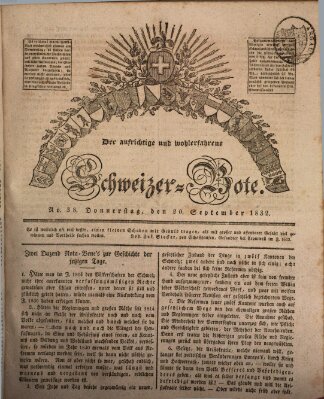 Der aufrichtige und wohlerfahrene Schweizer-Bote (Der Schweizer-Bote) Donnerstag 20. September 1832
