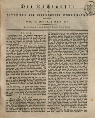 Der aufrichtige und wohlerfahrene Schweizer-Bote (Der Schweizer-Bote) Dienstag 19. Februar 1833