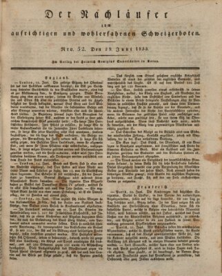 Der aufrichtige und wohlerfahrene Schweizer-Bote (Der Schweizer-Bote) Samstag 29. Juni 1833