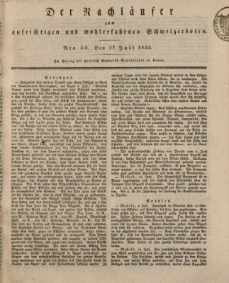 Der aufrichtige und wohlerfahrene Schweizer-Bote (Der Schweizer-Bote) Samstag 27. Juli 1833