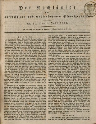 Der aufrichtige und wohlerfahrene Schweizer-Bote (Der Schweizer-Bote) Dienstag 1. Juli 1834