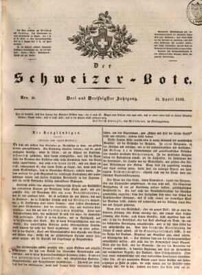 Der Schweizer-Bote Mittwoch 13. April 1836