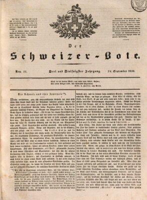 Der Schweizer-Bote Samstag 24. September 1836