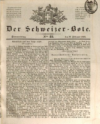 Der Schweizer-Bote Donnerstag 22. Februar 1838