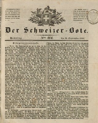 Der Schweizer-Bote Samstag 22. September 1838
