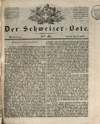 Der Schweizer-Bote Samstag 20. April 1839